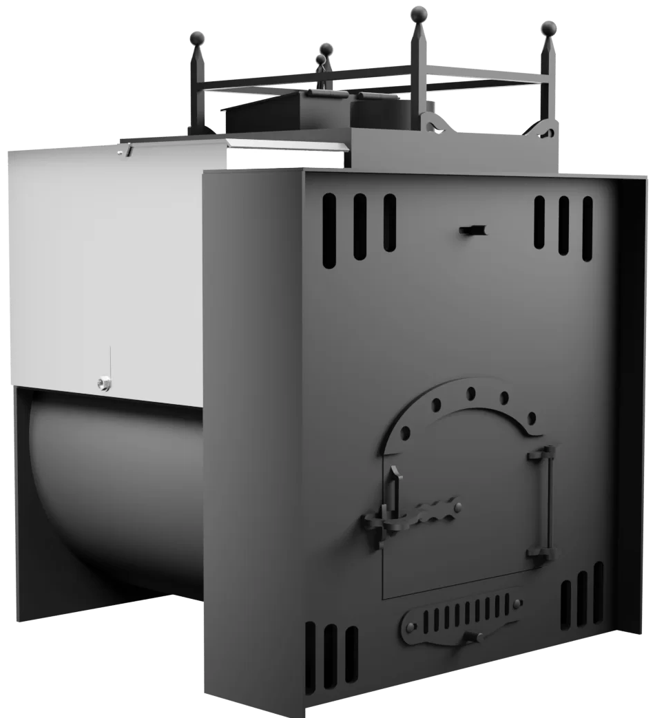 Печь Горыныч Мини, каменка закрытая с правой стороны, естественная система воздушного отопления фото в Казани