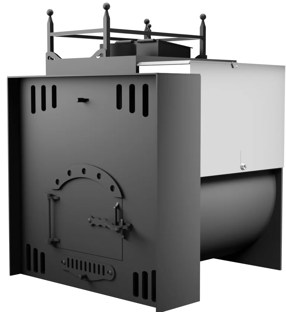 Печь Горыныч Мини, каменка закрытая с левой стороны, естественная система воздушного отопления фото в Казани