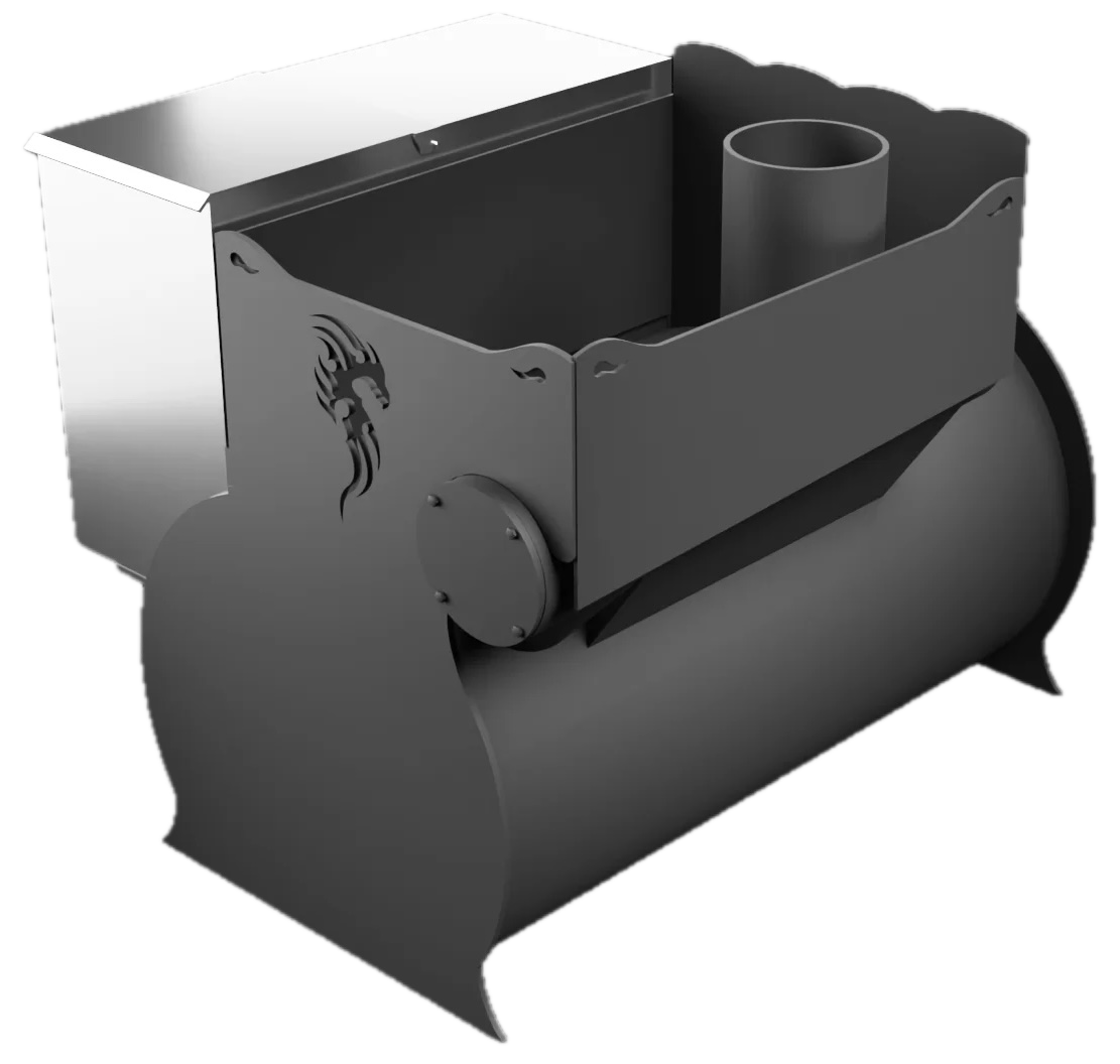 Печь Горыныч 2, каменка с левой стороны, малая дверь со стеклом фото в Казани