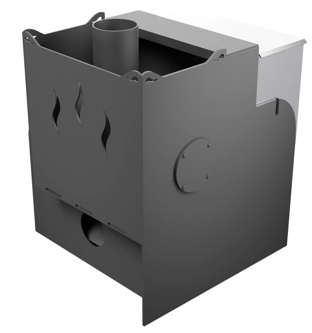 Печь Горыныч Мини, каменка с правой стороны, система воздушного отопления фото в Казани