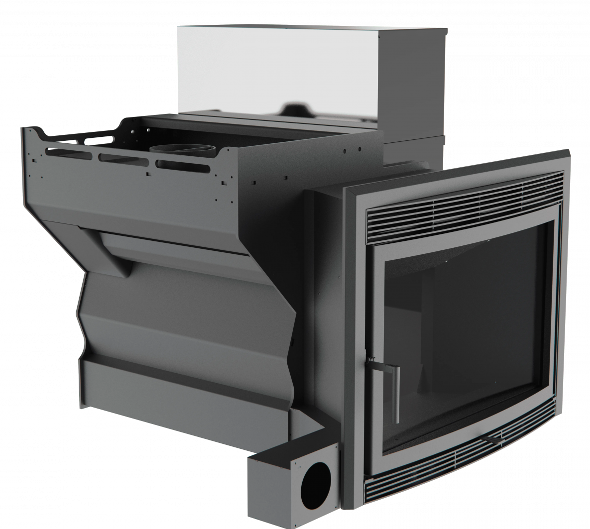 Банный камин 500, сталь+СВО фото в Казани