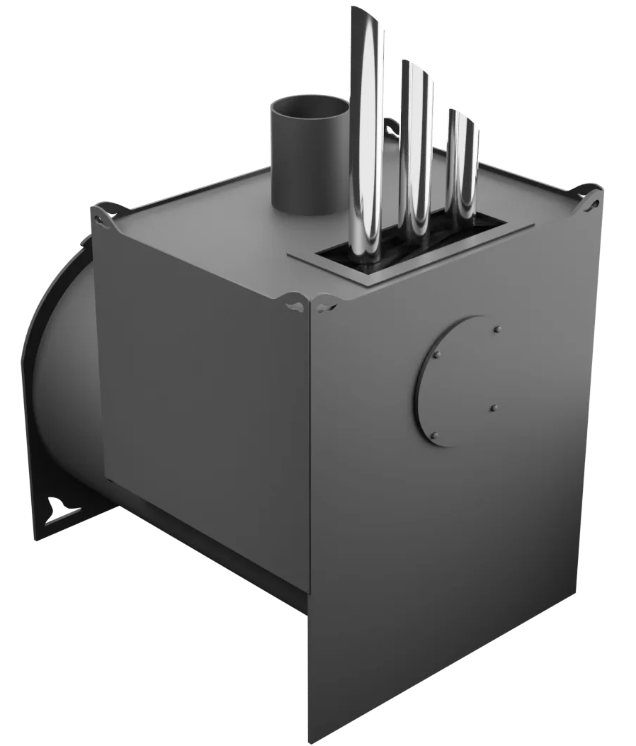 Печь Горыныч Мини, двойная каменка закрытая с парогенератором, малая дверь со стеклом фото в Казани