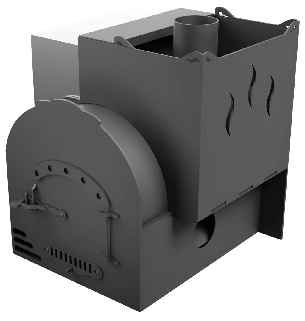 Печь Горыныч Мини, каменка с правой стороны, система воздушного отопления фото в Казани