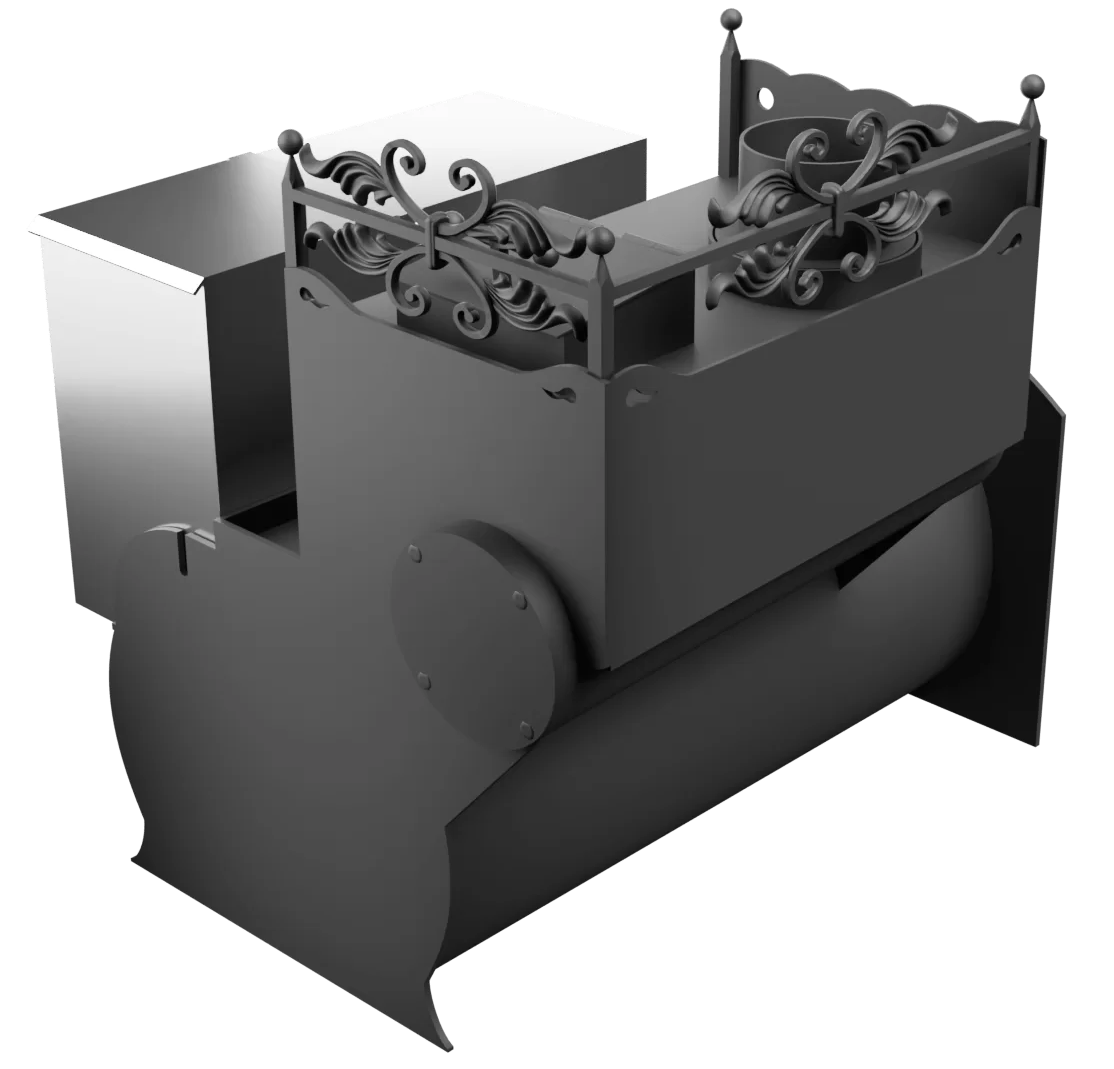 Печь Горыныч 3, каменка закрытая с левой стороны, большая дверь со стеклом фото в Казани