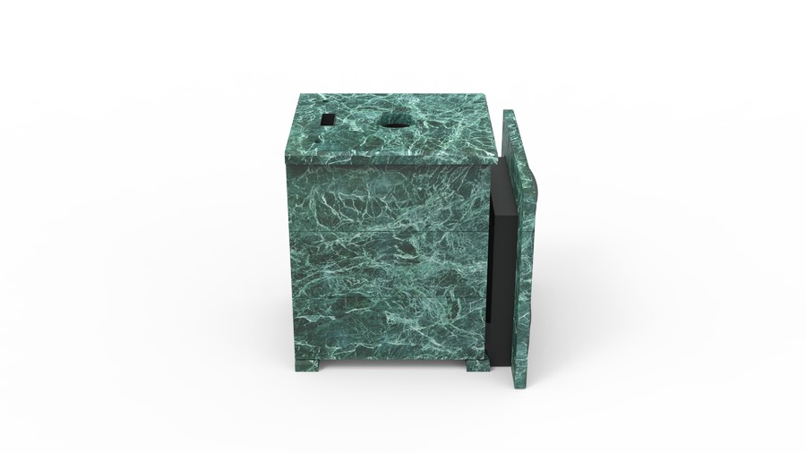 Печь в облицовке из натурального камня Genesis GN 500 облицовка закрытая плоская пироксенит-элит фото в Казани