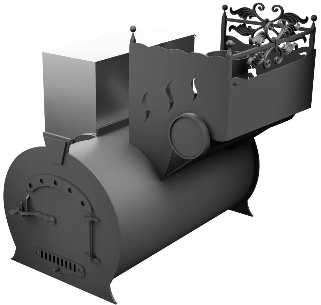Печь Горыныч 3, каменка с правой стороны фото в Казани