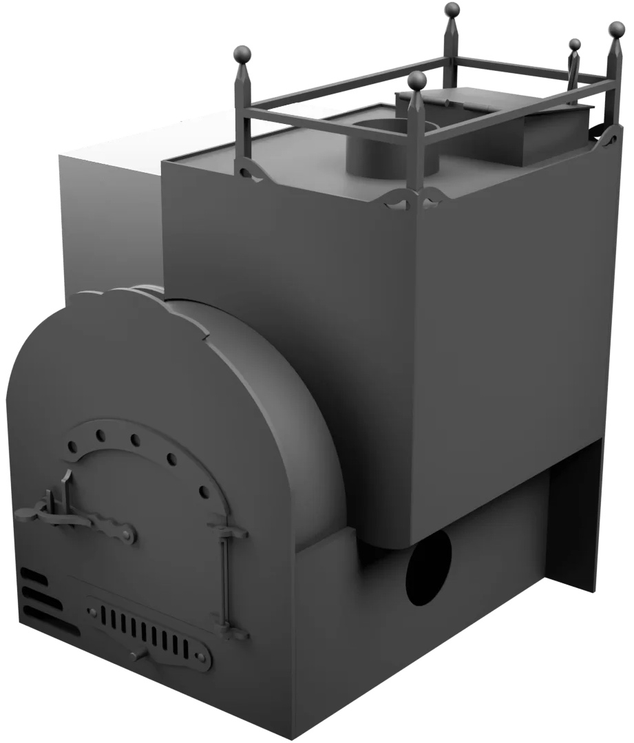 Печь Горыныч Мини, каменка закрытая с правой стороны, система воздушного отопления фото в Казани