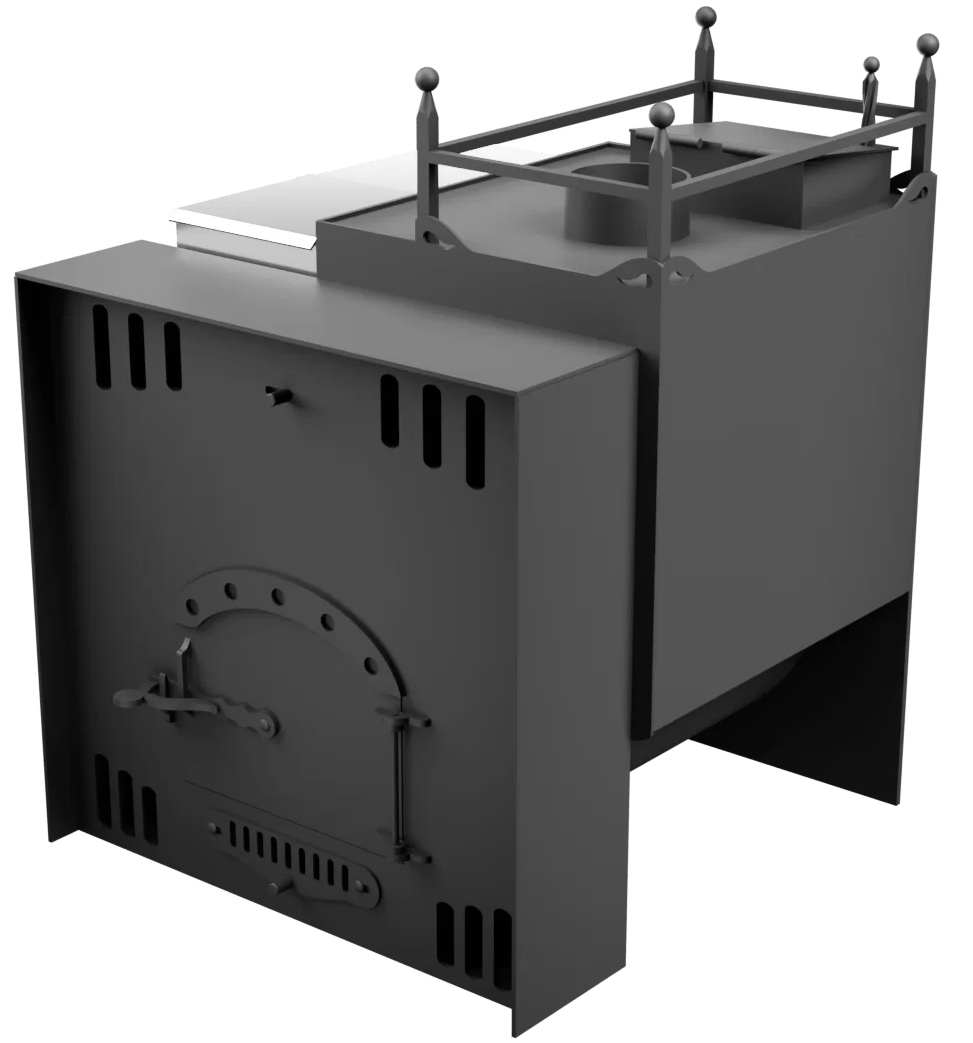 Печь Горыныч Мини, каменка закрытая с правой стороны, естественная система воздушного отопления фото в Казани