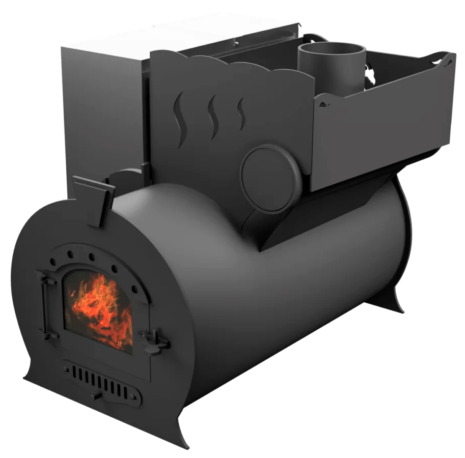 Печь Горыныч 2, каменка с правой стороны, малая дверь со стеклом фото в Казани