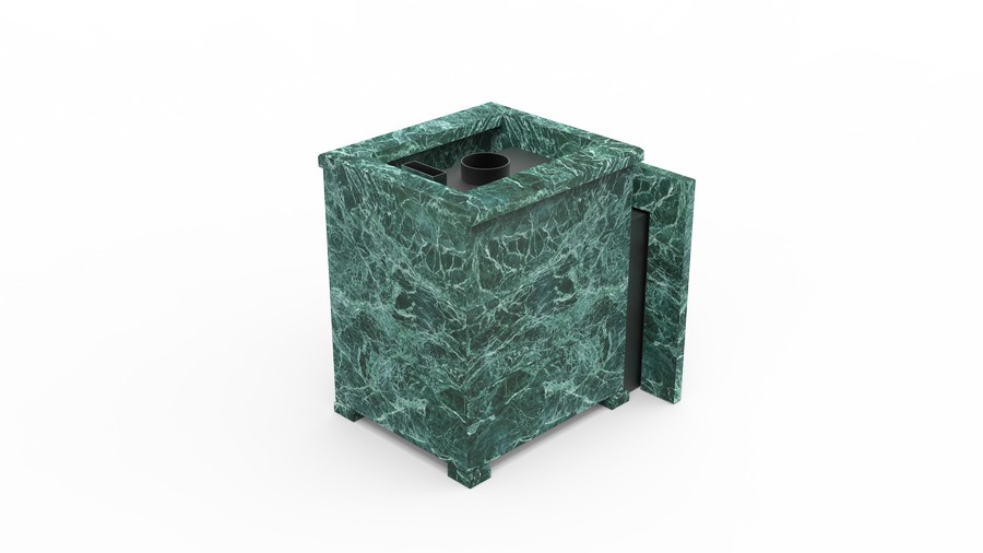 Печь в облицовке из натурального камня Genesis GN 500 облицовка открытая пироксенит-элит фото в Казани