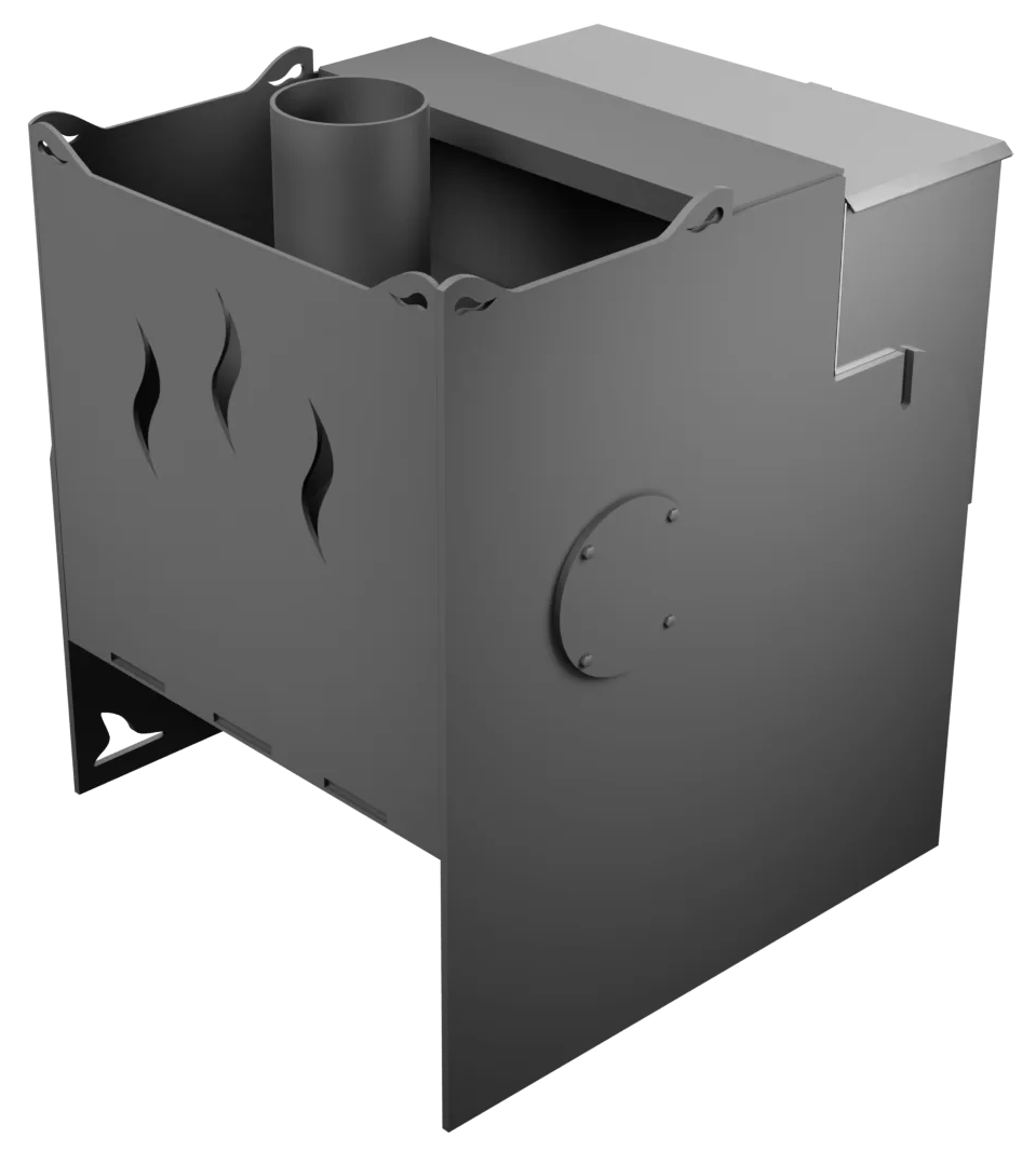 Печь Горыныч Мини, каменка с правой стороны, дверь малая со стеклом фото в Казани