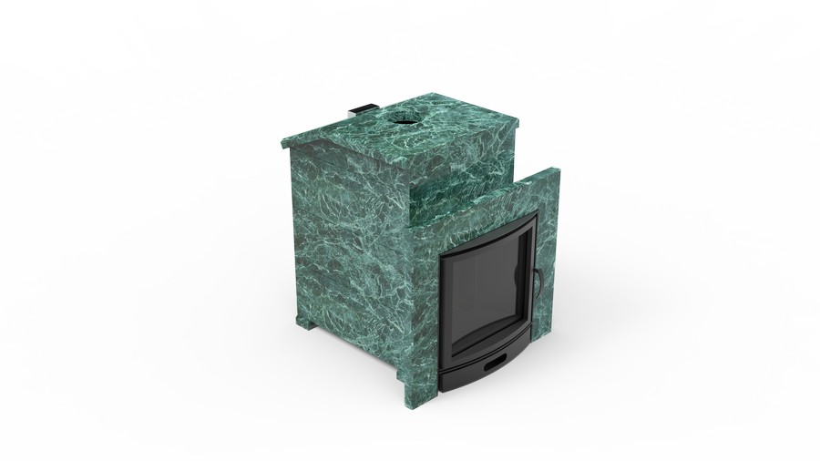 Печь в облицовке из натурального камня Genesis GN 500 облицовка закрытая со скосом талькохлорит-шлифовка фото в Казани