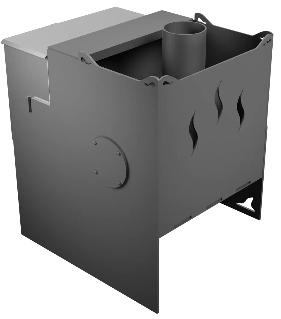 Печь Горыныч Мини, каменка с левой стороны, дверь малая со стеклом фото в Казани