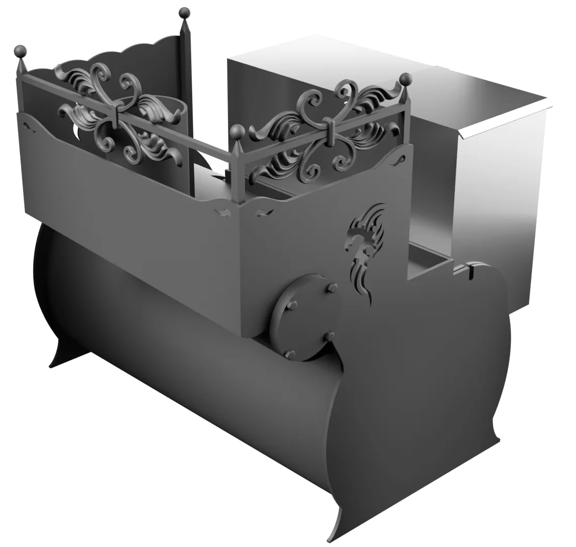 Печь Горыныч 3, каменка с правой стороны фото в Казани