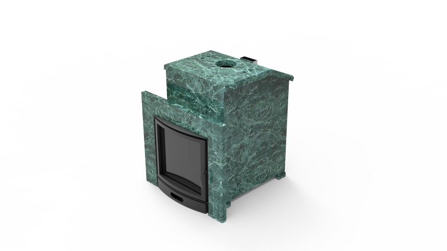 Печь в облицовке из натурального камня Genesis GN 500 облицовка закрытая со скосом талькохлорит-шлифовка фото в Казани