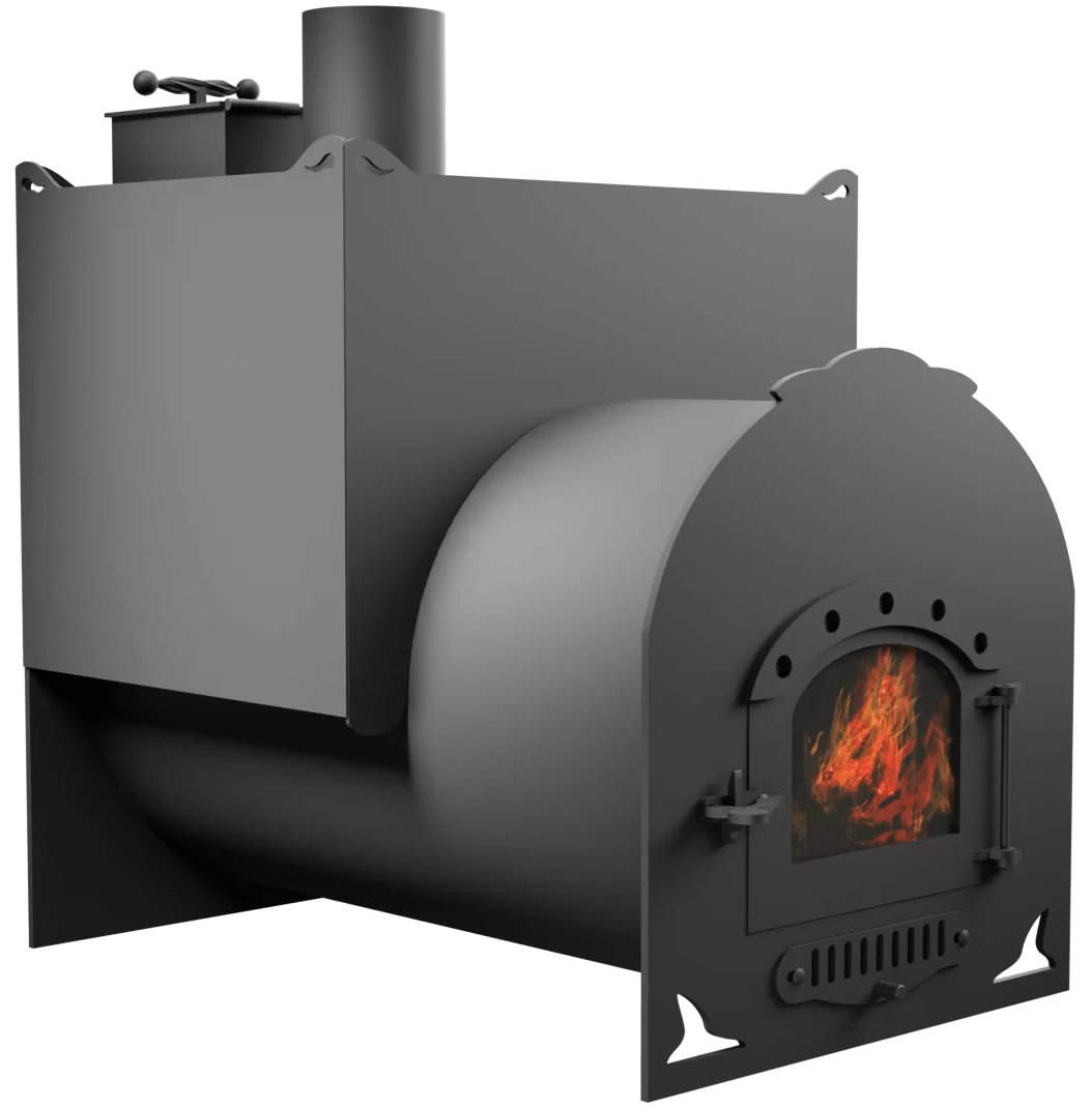 Печь Горыныч Мини, двойная каменка, малая дверь со стеклом фото в Казани