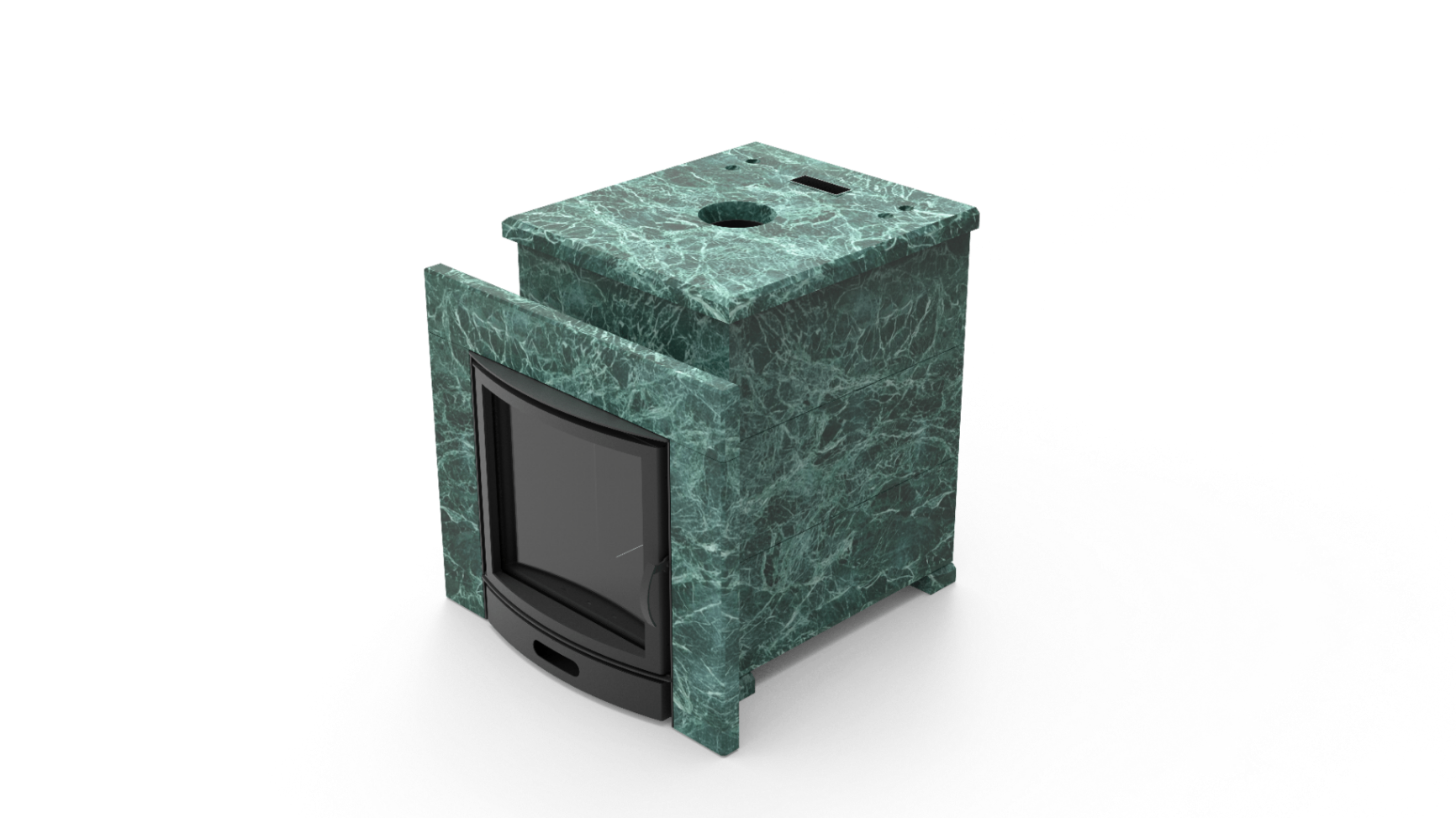 Печь из натурального камня Genesis GN 500 облицовка закрытая плоская пироксенит-элит фото в Казани