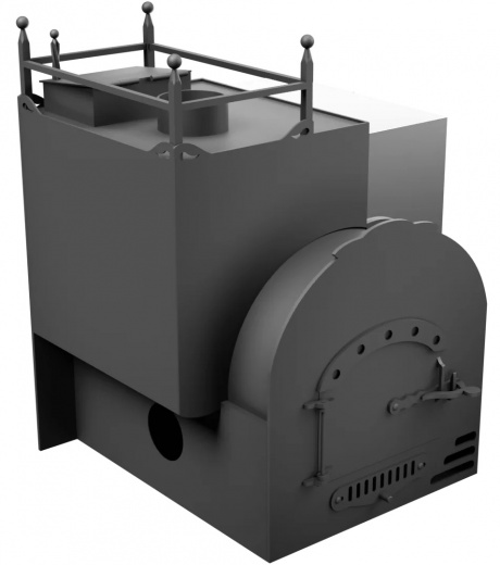 Печь Горыныч Мини, каменка закрытая с левой стороны, система воздушного отопления фото в Казани