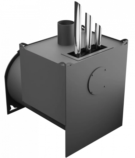 Печь Горыныч Мини, двойная каменка закрытая с парогенератором, малая дверь со стеклом фото в Казани