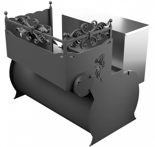 Печь Горыныч 3, каменка с правой стороны, малая дверь со стеклом фото в Казани