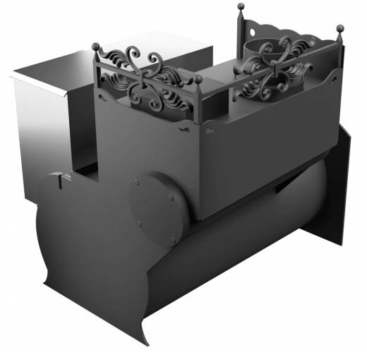Печь Горыныч 3, каменка закрытая с левой стороны, большая дверь со стеклом фото в Казани