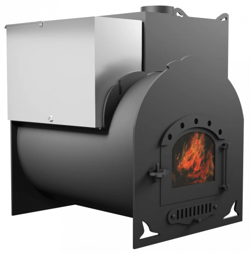 Печь Горыныч Мини, каменка с правой стороны, дверь малая со стеклом фото в Казани