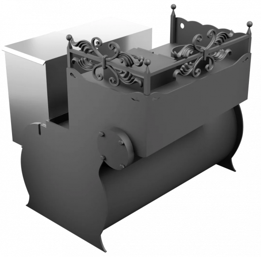 Печь Горыныч 3, каменка закрытая с левой стороны, малая дверь со стеклом фото в Казани