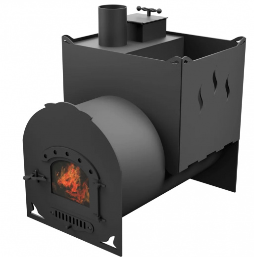 Печь Горыныч Мини, двойная каменка, малая дверь со стеклом фото в Казани