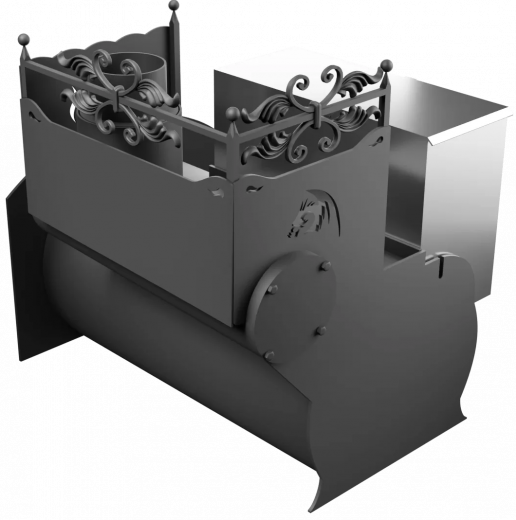 Печь Горыныч 3, каменка с правой стороны, средняя дверь со стеклом фото в Казани