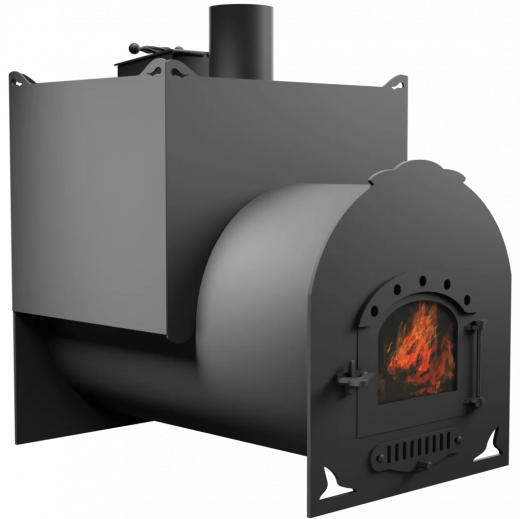 Печь Горыныч Мини, двойная каменка закрытая, малая дверь со стеклом фото в Казани