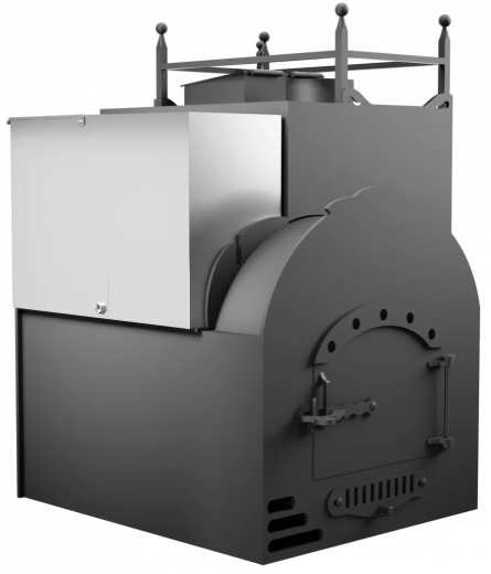Печь Горыныч Мини, каменка закрытая с правой стороны, система воздушного отопления фото в Казани