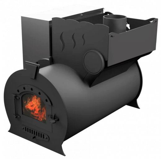 Печь Горыныч 2, каменка с правой стороны, малая дверь со стеклом фото в Казани