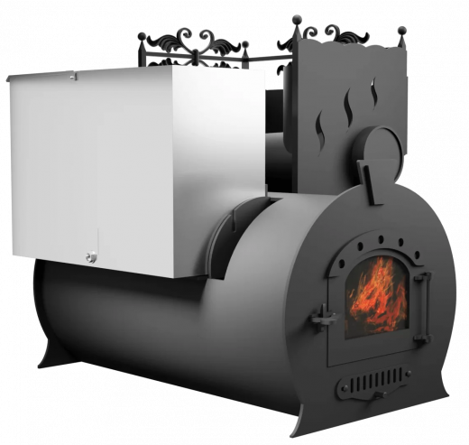 Печь Горыныч 3, каменка с правой стороны, малая дверь со стеклом фото в Казани