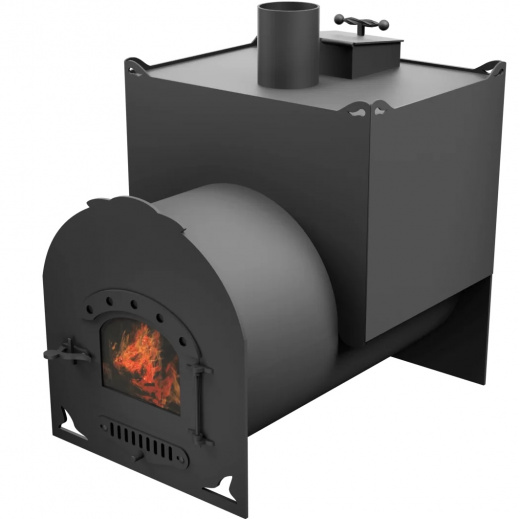 Печь Горыныч Мини, двойная каменка закрытая, малая дверь со стеклом фото в Казани