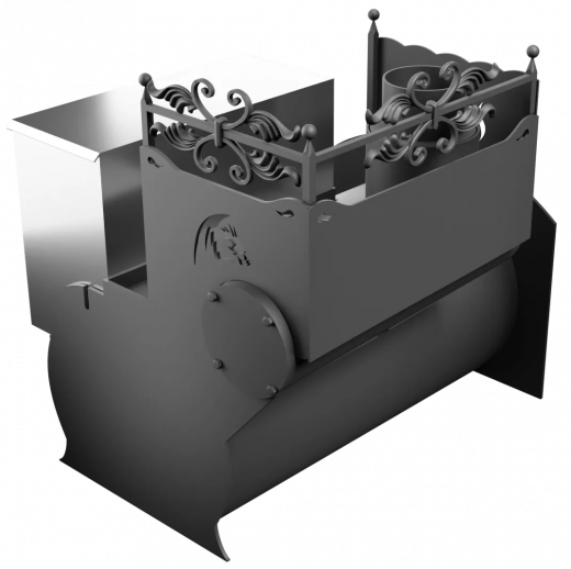 Печь Горыныч 3, каменка с левой стороны, большая дверь со стеклом фото в Казани